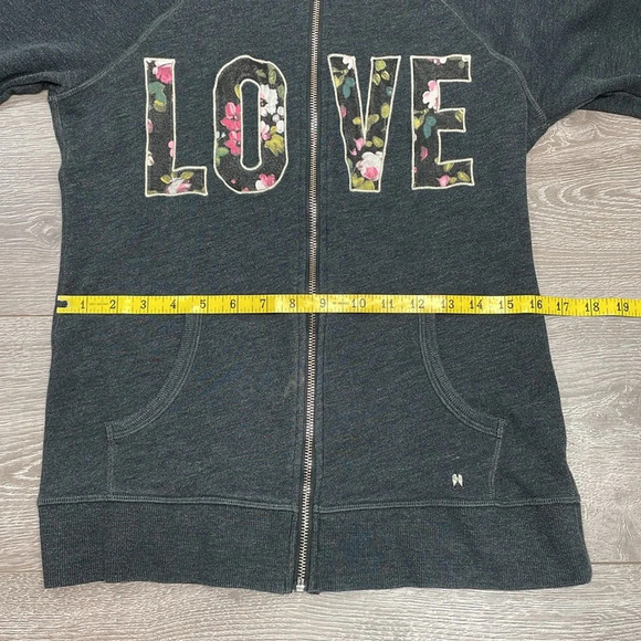 Victoria’s Secret Angels Floral “LOVE” Graphic Full Zip Hooded Sweatshirt M - Picture 9 of 16
